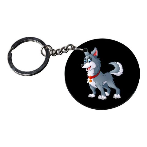 Crafty Worth | puppy dogs keychain | keychain for ns 200 Printed Wooden Keychains | Circle Shape Set of 2 keyrings 2×2 inch - alternate view
