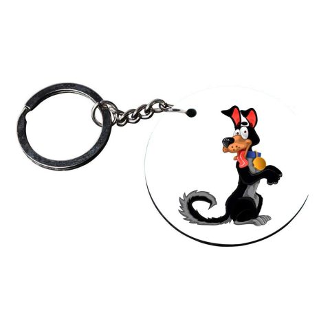 Crafty Worth | puppy dogs keychain | keychain for bike customized keychain with photo Printed Wooden Keychain| Circle Shape Set of 2 keyrings 2×2 inch - alternate view