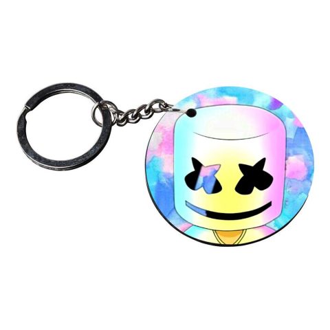 Crafty Worth | marshmallow keychain | keychain quran customized keychain with photo Printed Wooden Keychain| Circle Shape Set of 2 keyrings 2×2 inch - alternate view