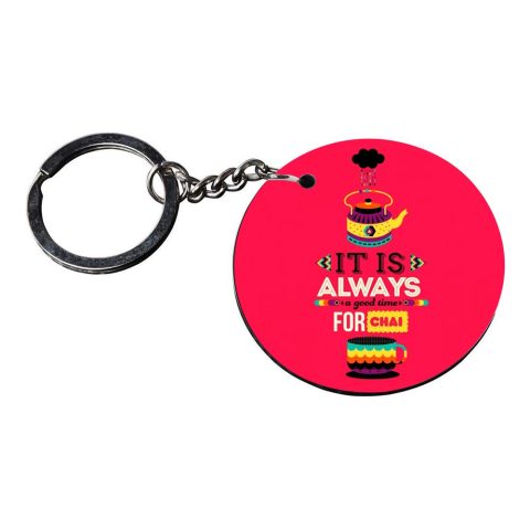 Crafty Worth | keychain for tea | keychain for home customized keychain with photo Printed Wooden Keychain| Circle Shape Set of 2 keyrings 2×2 inch - alternate view