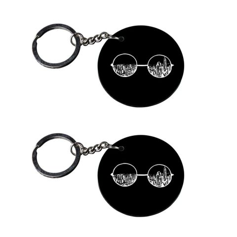 Crafty Worth | funny key chains | keychain xuv 500 customized keychain with photo Printed Wooden Keychain| Circle Shape Set of 2 keyrings 2×2 inch