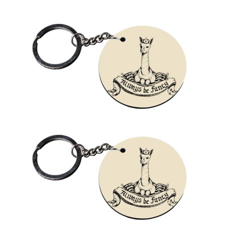 Crafty Worth | key chain for girls under 100 | keychain for father Printed Wooden Keychains | Circle Shape Set of 2 keyrings 2×2 inch