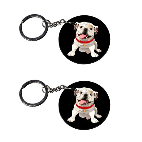 Crafty Worth | dog keychain for girls | r keychain for bike customized keychain with photo Printed Wooden Keychain| Circle Shape Set of 2 keyrings 2×2 inch