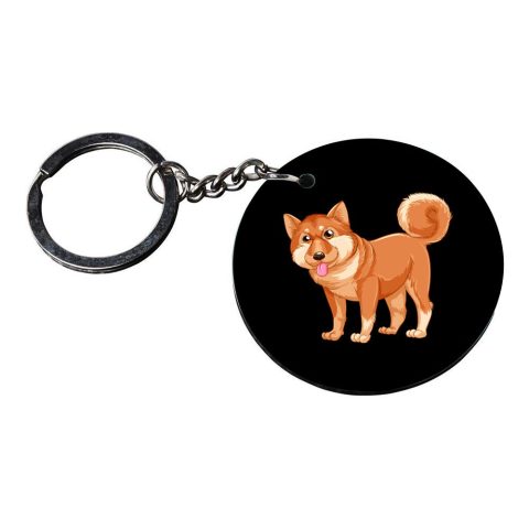 Crafty Worth | puppy dogs keychain | keychain for men customized keychain with photo Printed Wooden Keychain| Circle Shape Set of 2 keyrings 2×2 inch - alternate view