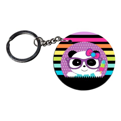 Crafty Worth | panda keychains for girls | keychain 3d printed customized keychain with photo Printed Wooden Keychain| Circle Shape Set of 2 keyrings 2×2 inch - alternate view
