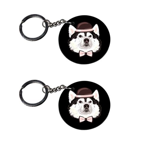 Crafty Worth | pug dog keychain | keychain for lighter Printed Wooden Keychains | Circle Shape Set of 2 keyrings 2×2 inch