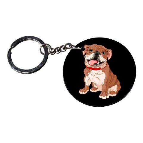 Crafty Worth | dog tag keychain | keychain for mobile cover for girls Printed Wooden Keychains | Circle Shape Set of 2 keyrings 2×2 inch - alternate view