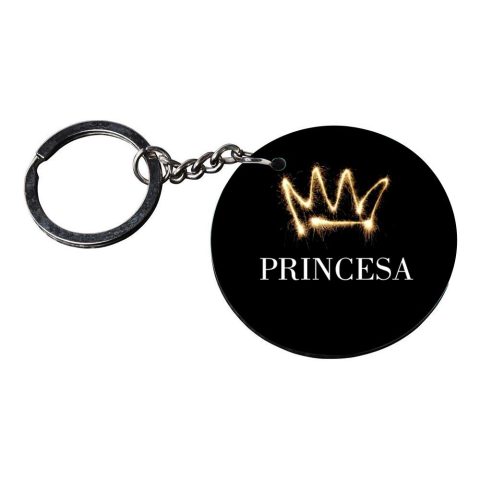 Crafty Worth | princess keychain | j keychains for men customized keychain with photo Printed Wooden Keychain| Circle Shape Set of 2 keyrings 2×2 inch - alternate view
