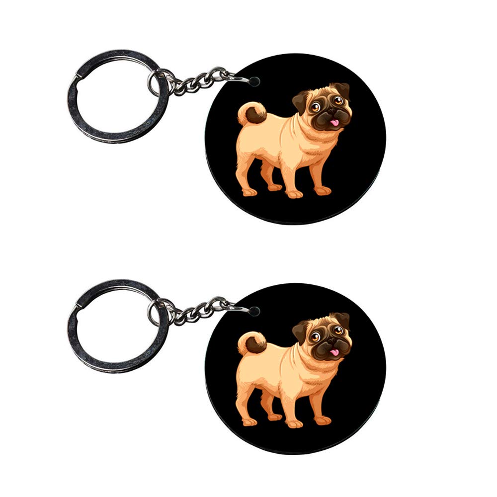 Crafty Worth | bungo stray dogs keychain | keychain for home key Printed Wooden Keychains | Circle Shape Set of 2 keyrings 2×2 inch