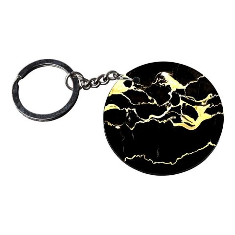 Crafty Worth | black marble texture | keychain for bike car customized keychain with photo Printed Wooden Keychain| Circle Shape Set of 2 keyrings 2×2 inch - alternate view