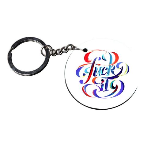 Crafty Worth | quote keychain | keychain for girls cute customized keychain with photo Printed Wooden Keychain| Circle Shape Set of 2 keyrings 2×2 inch - alternate view