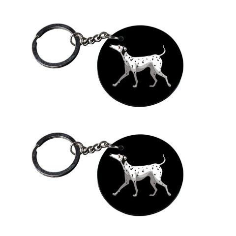 Crafty Worth | dogs neck keychain | keychain for phone cover Printed Wooden Keychains | Circle Shape Set of 2 keyrings 2×2 inch