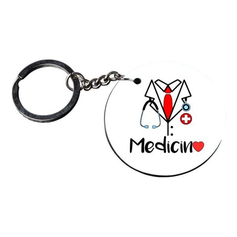 Crafty Worth | medical keychain | s keychains for girls stylish customized keychain with photo Printed Wooden Keychain| Circle Shape Set of 2 keyrings 2×2 inch - alternate view