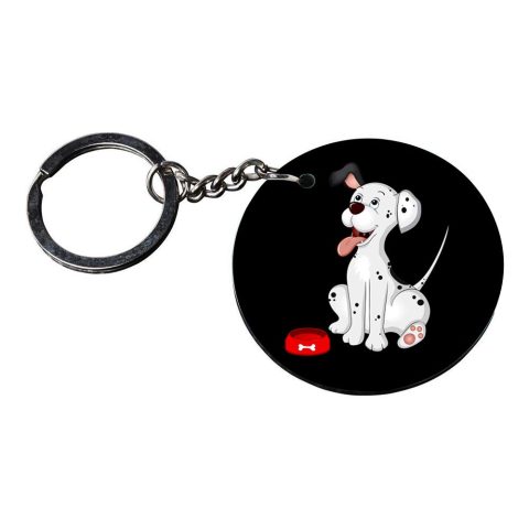 Crafty Worth | dog hook keychain | s keychain for girls customized keychain with photo Printed Wooden Keychain| Circle Shape Set of 2 keyrings 2×2 inch - alternate view