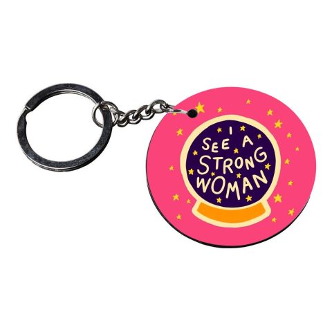 Crafty Worth | Keychain for girls latest | s keychain for girls customized keychain with photo Printed Wooden Keychain| Circle Shape Set of 2 keyrings 2×2 inch - alternate view