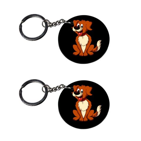 Crafty Worth | dog paw keychains | keychain for bike classic 350 customized keychain with photo Printed Wooden Keychain| Circle Shape Set of 2 keyrings 2×2 inch