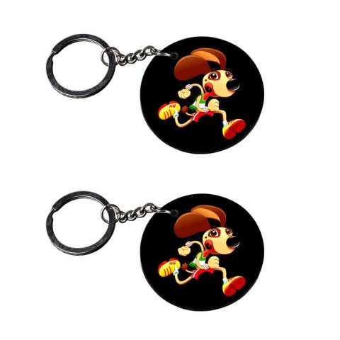 Crafty Worth | Dog keychain | keychain for r15 bike customized keychain with photo Printed Wooden Keychain| Circle Shape Set of 2 keyrings 2×2 inch