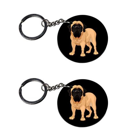 Crafty Worth | dog keychains for bike | keychain for car customized keychain with photo Printed Wooden Keychain| Circle Shape Set of 2 keyrings 2×2 inch