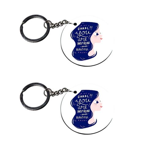 Crafty Worth | keychain for girls bag | s keychain for bike customized keychain with photo Printed Wooden Keychain| Circle Shape Set of 2 keyrings 2×2 inch