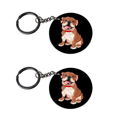 Crafty Worth | dog tag keychain | keychain for mobile cover for girls Printed Wooden Keychains | Circle Shape Set of 2 keyrings 2×2 inch