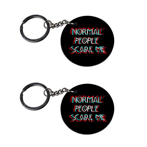 Crafty Worth | funny key rings | keychain video game customized keychain with photo Printed Wooden Keychain| Circle Shape Set of 2 keyrings 2×2 inch