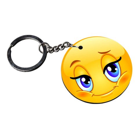 Crafty Worth | emoji keychain | r keychain for bike customized keychain with photo Printed Wooden Keychain| Circle Shape Set of 2 keyrings 2×2 inch - alternate view