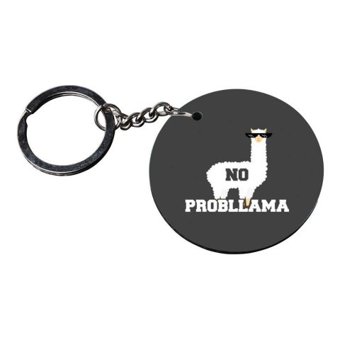 Crafty Worth | llama keychain for girls | keychain for car customized keychain with photo Printed Wooden Keychain| Circle Shape Set of 2 keyrings 2×2 inch - alternate view