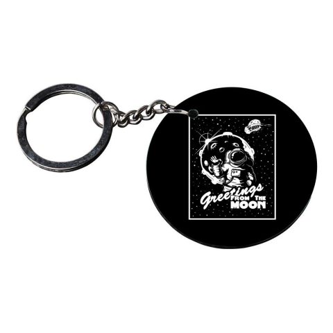 Crafty Worth | astronaut keychain | h keychain customized keychain with photo Printed Wooden Keychain| Circle Shape Set of 2 keyrings 2×2 inch - alternate view