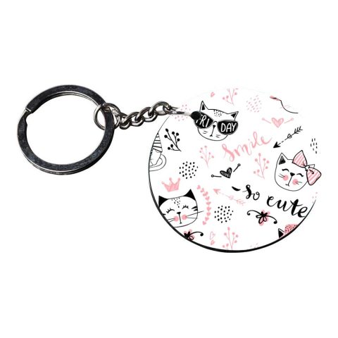 Crafty Worth | c keychains for girls | s keychains for girls customized keychain with photo Printed Wooden Keychain| Circle Shape Set of 2 keyrings 2×2 inch - alternate view