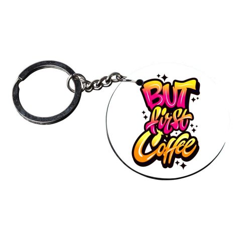 Crafty Worth | funny quote keychain | keychain for jeep compass customized keychain with photo Printed Wooden Keychain| Circle Shape Set of 2 keyrings 2×2 inch - alternate view