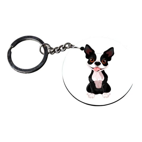 Crafty Worth | dog hook keychain | keychain for name stylish customized keychain with photo Printed Wooden Keychain| Circle Shape Set of 2 keyrings 2×2 inch - alternate view