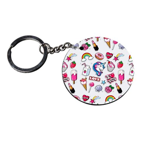 Crafty Worth | i love you key chains | keychain bike customized keychain with photo Printed Wooden Keychain| Circle Shape Set of 2 keyrings 2×2 inch - alternate view