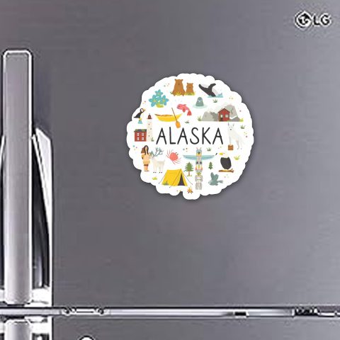 Crafty Worth | Alaska Theme Souvenir Wooden Refrigerator Stylish Fridge Magnet Perfect Souvenir Gift for Brother, Sister, Kids | Home Decor | Kitchen Decor | Pack of 1 | Multicolor - alternate view