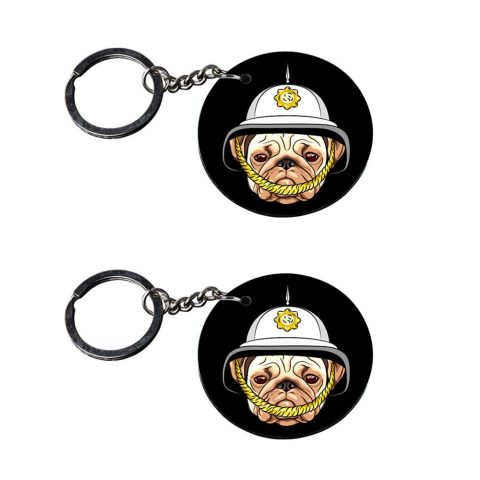 Crafty Worth | dog tag keychain | keychain for bike customized keychain with photo Printed Wooden Keychain| Circle Shape Set of 2 keyrings 2×2 inch