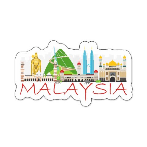 Crafty Worth | Malaysia Theme Souvenir Wooden Refrigerator Stylish Fridge Magnet Perfect Souvenir Gift for Brother, Sister, Kids | Home Decor | Kitchen Decor | Pack of 1 | Multicolor