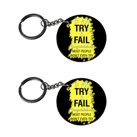 Crafty Worth | drive safe quotes keychain | keychain for volkswagen polo Printed Wooden Keychains | Circle Shape Set of 2 keyrings 2×2 inch