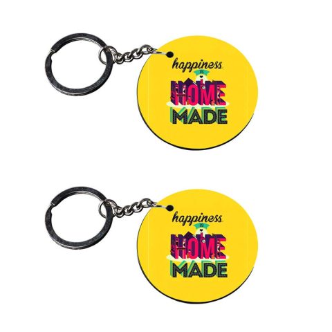 Crafty Worth | keychain for home | keychain for home key customized keychain with photo Printed Wooden Keychain| Circle Shape Set of 2 keyrings 2×2 inch