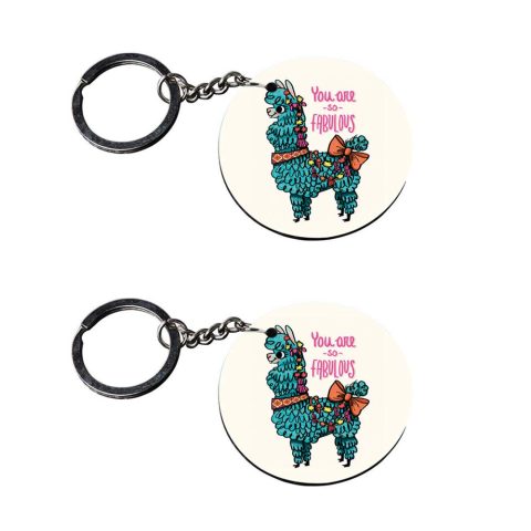 Crafty Worth | keychain for girls unicorn | h keychain for girls customized keychain with photo Printed Wooden Keychain| Circle Shape Set of 2 keyrings 2×2 inch