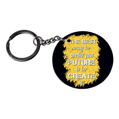 Crafty Worth | tag keychain for bikes with quotes | keychain for yamaha r15 Printed Wooden Keychains | Circle Shape Set of 2 keyrings 2×2 inch - alternate view