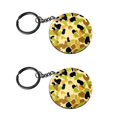 Crafty Worth | army keychain | keychain car customized keychain with photo Printed Wooden Keychain| Circle Shape Set of 2 keyrings 2×2 inch