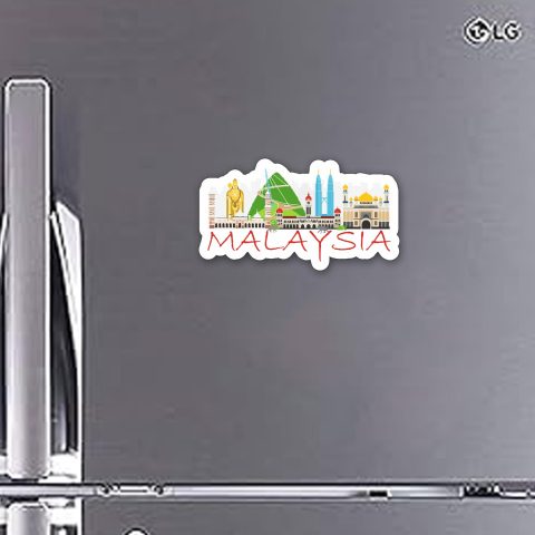 Crafty Worth | Malaysia Theme Souvenir Wooden Refrigerator Stylish Fridge Magnet Perfect Souvenir Gift for Brother, Sister, Kids | Home Decor | Kitchen Decor | Pack of 1 | Multicolor - alternate view