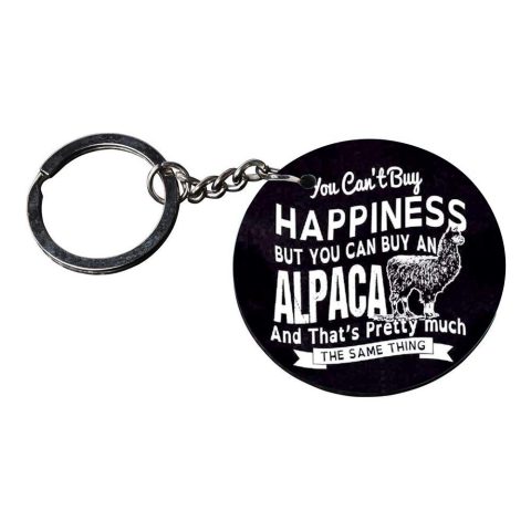 Crafty Worth | llama keychain for girls | keychain for ford ecosport Printed Wooden Keychains | Circle Shape Set of 2 keyrings 2×2 inch - alternate view