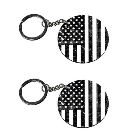 Crafty Worth | american flag keychains | keychain for doctors stethoscope customized keychain with photo Printed Wooden Keychain| Circle Shape Set of 2 keyrings 2×2 inch