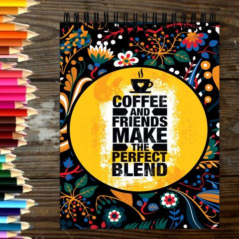 Crafty Worth Sketch Book coffee and friend sketch book for kids Thick Sheets A4 Size,100 Sheets/200 Pages - alternate view