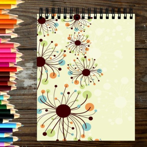 Crafty Worth Sketch Book light green floral texture sketch book for kids Thick Sheets A4 Size,100 Sheets/200 Pages - alternate view