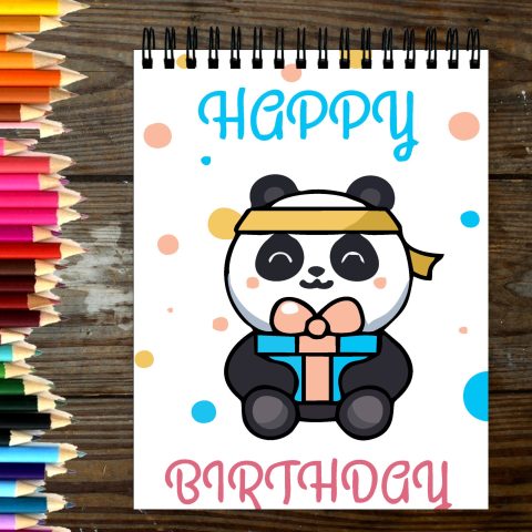 Crafty Worth Sketch Book happy birthday panda sketch book for sketching Thick Sheets A4 Size,100 Sheets/200 Pages - alternate view
