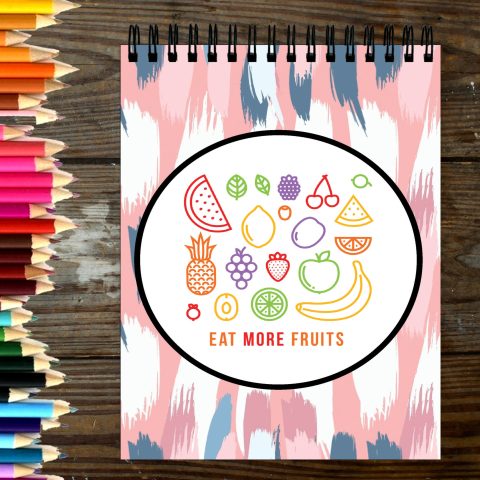 Crafty Worth Sketch Book eat more fruits sketch book for sketching Thick Sheets A4 Size,100 Sheets/200 Pages - alternate view