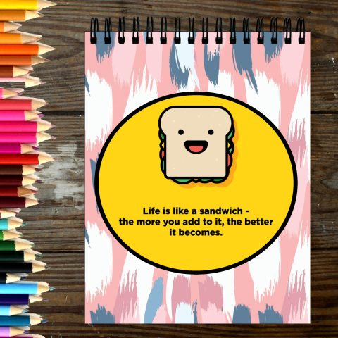 Crafty Worth Sketch Book life is like a sandwich sketch book A4 Thick Sheets A4 Size,100 Sheets/200 Pages - alternate view