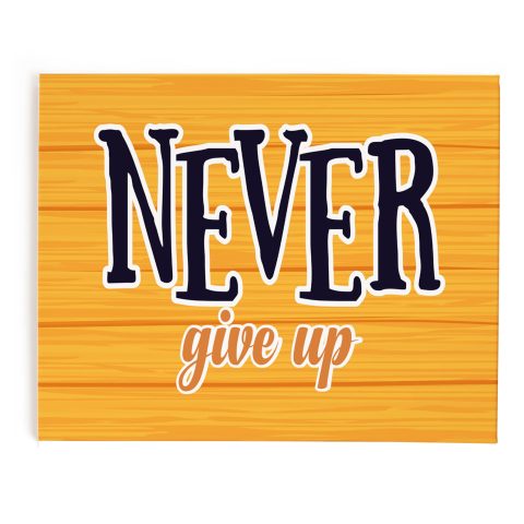 Crafty Worth | Never Give Up Bulletin Board Notice Pin Board | Vision Soft Board Combo with Thumb Push Pins |Pin-up Board/Soft Board/Bulletin Board/ Pin Board Customized | 10×16 inches