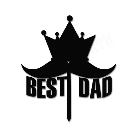 Crafty Worth | Best Dad Ever Cake Topper for Happy Father’s Day, Father Birthday Party Decorations Personalized Cake Topper for Birthday, Engagement, Anniversary and All Other Parties/Events
